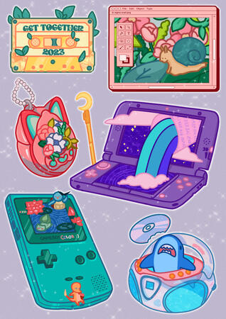 Stickers made for school event. September 2022.