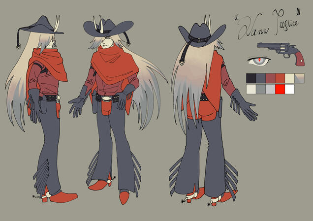 Original character reference sheet for animation project. 2024.