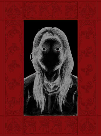 Portrait of self for school project. March 2024.